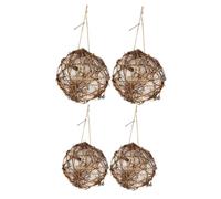 Toddmomy 4 Pièces Kit Nichoirs à avec Matériaux de Nidification Préremplis Design Globe Tissé Supporte la Reproduction des Oiseaux Décorations pour Balcon Urbain et Jardin Rural