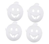 Toddmomy 4 pièces Masques Citrouille Halloween Blancs à Peindre pour Garçon Fille Masques Vierges DIY pour Fête Développement Créatif et Jeu Groupe