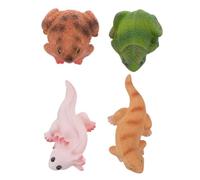 Toddmomy 4 Pièces Mini Resin Lizard Figurines for DIY Micro Landscape Chameleon Frog Toad Statues for Desktop Flower Pots Terrarium and Small Reptile Habitat Decoration