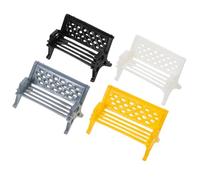 Toddmomy 4 pièces Miniature Banc de Parc Décoratif Chaise de Jardin Colorée Ornement Mobilier Adorable pour Maison de Poupée Résistant Aux Intempéries Accessoire Décoratif Réaliste