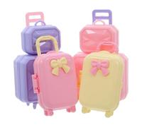 Toddmomy 4 Pièces Miniature Doll Suitcase Set Realistic Mini Luggage Cases for Dolls Portable Toy Storage Organizer and Decorative Dollhouse Accessories for