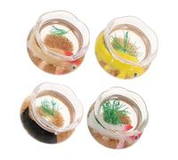 Toddmomy 4 Pièces Miniature Dollhouse Fish Bowls Set Realistic Round Goldfish Tank Models for Micro Landscape and Dollhouse Decoration
