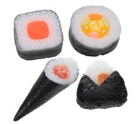 Toddmomy 4 pièces Modèles de Sushi Réalistes Décoration Authentique Japonaise Accessoires Photo pour Restaurant Simulation Onigiri Modèles Alimentaires Artificiels