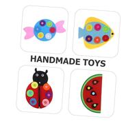 Toddmomy 4 pièces Montessori Button and Zipper Board for Fabric Sensory Toy for Preschool Classroom and Home Promotes Fine Motor Skills