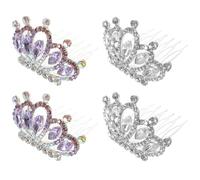 Toddmomy 4 Pièces Pinces à Cheveux Couronne en Alliage Élégant pour Mariage et Séance Photo, Mini Tiara Décorative comme Présent