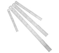 Toddmomy 4 Pièces Règle en acier inoxydable épaissie Souverain de bureau Souverain de mesure fourniture de bureau scolaire scolaire Silver