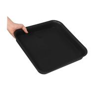 Toddmomy 4 pièces Soucoupes Carrées pour Pots de Fleurs Plateau Plastique Épais Antidérapant Récupérateur Eau pour Balcon Intérieur et Extérieur Lot de Finition Mate Noire