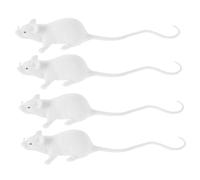 Toddmomy 4 pièces Souris Fausse Modèle Réaliste de Souris Blanche pour Décorations Halloween et Accessoires de Fête pour Éducation et Divertissement