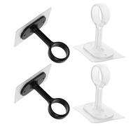 Toddmomy 4 Pièces Support de Tringle à Rideau sans Perçage, Support de Tringle à Rideau Autocollant en Abs, Maintien Sécurisé, pour Chambres et Espaces Où Le Perçage Est Interdit