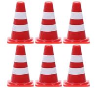 Toddmomy 40 pièces Mini pylônes : cônes de signalisation miniatures pour enfants cônes de signalisation jouets pour autoroute route modélisme micro paysage maison de poupée jardin féérique accessoires