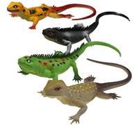 Toddmomy 4Pcs Jouets de Lézards Réalistes Figure de Lézard en Plastique Gros Lézard Gecko Iguane Caméléon Jouet Extensible pour Enfants Jouet D Apprentissage des Animaux de La Jungle de La