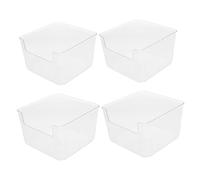 Toddmomy 4pièces Bac De Bain pour Hamster Plastique Transparentlot De Bacs Carrés pour Toilette pour Souris Lemmings Et Gerbilles