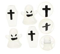 Toddmomy 4pièces Décorations Miniatures Halloween Ornements De Jardin Résine Tombeaux Lumineux Et Fantômes pour Et