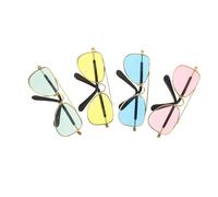Toddmomy 4pièces Lunettes Amusantes pour Chat Lunettes de Soleil Yeux de Dessin Animé Accessoires Légers pour Animaux Décorations pour Fêtes Monture pour Animaux