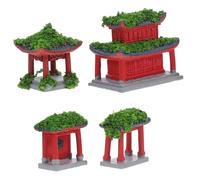 Toddmomy 4pièces Miniature Porte De Temple Asiatique Décor Magnétique pour Paysage Ornement Maison Japonaise Décoration Chinoise Aquarium Lanterne Pagode Shinto Torii