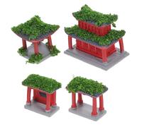 Toddmomy 4pièces Pagodes Hexagonales Lot de Pavillons Décoratifs pour Micro-paysages Jardins Zen Asiatiques Terrariums Japonais Et Maisons De Poupées
