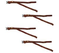 Toddmomy 4pièces Perchoirs à Oiseaux Naturel Accessoires De Cage pour Oiseaux Barres De Station Debout Et Rods De Grignotage