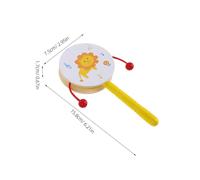 Toddmomy 4pièces Tambour Bois Rotatif pour Garçon Fille avec Motifs Animaux Hochet de Percussion Manuel pour Éveil Musical des Tout-petits