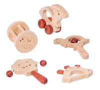 Toddmomy 5 Pcs Hochets en Bois Musical pour Tout-petit Jouets de Coordination Main-œil en Bois Léger