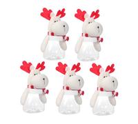 Toddmomy 5 Pièces Contenant De De Noël Boîte à Cookies Support De Collations à Remplir Conteneur De Faveur De Noël Pot De Sucre Pot De Bonbons Clair De Noël Canettes Avec Couverture