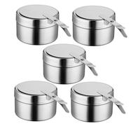 Toddmomy 5 Pièces Lot de Supports de Acier Inoxydable avec Couvercle de Sécurité Porte Mèche pour Réchaud à Brûleur Stable et Sûr pour Camping et Barbecue Extérieur