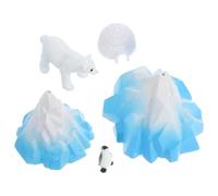 Toddmomy 5 Pièces Mini Igloo Arctique Et Figurines Animaux Polaires en PVC pour Décoration Aquarium Et Micro Paysage Maison De Poupée