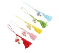 Toddmomy 5 pièces Pendentifs Chat Chanceux Céramique Décorations Suspendues pour à Dos et Téléphone Symbolique de Richesse Cadeaux Miniatures Créatifs