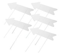 Toddmomy 5 Pièces Signe de pelouse Cour de Plein air Douane enseignes extérieures Panneau de Jardin Panneaux de pelouse piquets pour enseignes de Jardin Plastique Blanche