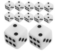 Toddmomy 50 pièces Dés Blancs à Angles Droits et Coins Arrondis Points Noirs Jeu de Société pour Fêtes et Divertissement