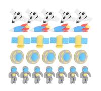 Toddmomy 50 Pièces Mini Space Theme Erasers Bulk TPR Cartoon Astronaut Rocket Satellite Desk Pets for Classroom Prizes Birthday Party Supplies