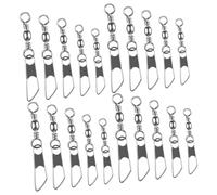 Toddmomy 50pcs Connecteurs Roulants de Pêche en Cuivre Argenté, Émerillons Compacts à Large Angle pour Amateurs de Pêche en Eau Douce et Eau Salée