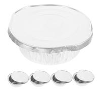 Toddmomy 5pièces Moules Ronds Aluminium avec Couvercles Alimentaires Aluminium pour Cuisson Préparation des Repas Et Plats à Au Congélateur