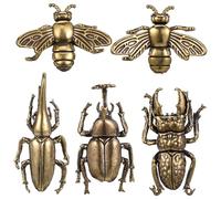 Toddmomy 5pièces Statues Abeilles Et Scarabées Laiton Ornements Insectes Pour Décoration De Bureau Objets Artisanaux Métal Pour Maison