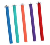 Toddmomy 5pièces Support Perchoir Perroquet Coloré Bâton De Ponçage pour Griffe Oiseau Jouet Interactif Accessoires Cage Petits Oiseaux