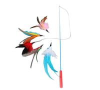 Toddmomy 6 Pièces Baguette Interactive pour Chat à 3 Sections Tête en Plume Vivante et Plastique, pour Entraînement et Jeu Stimulant des Chats