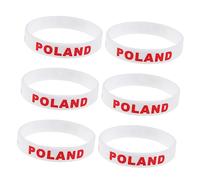 Toddmomy 6 Pièces Bracelet De Compétitions Bracelets à Gifle Bracelet De Drapeau De Pays Bracelet Pays Fournitures De Fan De Fête Sportive Cotillons Adultes Homme Football Pologne