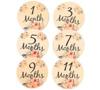 Toddmomy 6 Pièces Cartes de Jalons Mensuels pour Cartes Double Face Accessoires Photographie de Décorations de Baptême Souvenirs