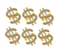 Toddmomy 6 Pièces Costume Jewelry Rings With Rhinestones For Men Halloween Rapper Style Realistic Prop For Party And Role Play Accessories
