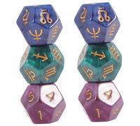 Toddmomy 6 pièces Dés Polyédriques à Motifs Constellation Dés Multi-Faces Décoratifs pour Jeux de Rôle et Jeux de Société Accessoires Stables et Créatifs pour Loisirs