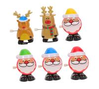 Toddmomy 6 Pièces Jouets à Remonter Noël et Jouets Mécaniques à Tirer Père Noël et Renne pour Garçon Fille Fête et Décoration