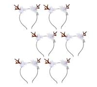 Toddmomy 6pcs Bandeaux Lumineux en Plastique Cornes de Renne Marron, Accessoires Décoratifs pour Cheveux, pour Fêtes et Séances Photo de Noël