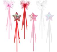 Toddmomy 6pièces Bâtons De Fée Étoile à Cinq Branches Pour Filles Accessoires Cosplay Adorables Pour Anniversaires Et Fêtes