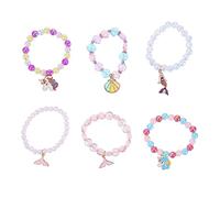 Toddmomy 6pièces Bracelets Licorne Perles Pour Filles Lot Pendentif Licorne Bracelet Garçon Fille Facile à Porter