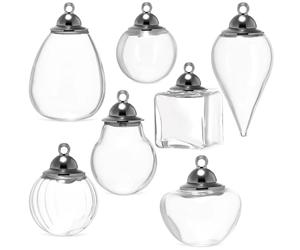 Toddmomy 7pièces Mini Fioles Verre Transparentes Bouteilles Vides avec Large Ouverture Design Élégant et Compact pour Bijoux DIY Décoration et Rangement Small Glass Bottle