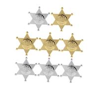 Toddmomy 8 pièces Badge Policier Factice Plastique Accessoire de Déguisement pour Fête Carnaval Halloween Insigne Portable avec Épingle Lot Mixte Or et
