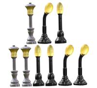 Toddmomy 9 Pièces Ornements Lumineux Lumineux lampadaires de Maison de poupée lumière Exprimer Poste Tout Petit Lampe de Chemin de Fer modèle lampadaires Miniatures Micro lampadaire résine