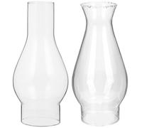 Toddmomy Abat-jour en Verre Résistant Chaleur pour Lampe à Huile 2pcs, Style Antique avec Bords Roulés, Protection Contre le Vent pour Lampes à Pétrole