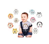 Toddmomy Autocollants Bébé du Mois en Pvc 12pcs Design Cartoon Adorable, Accessoires Photo Pratiques pour Décoration Chambre ou Présent Naissance