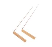 Toddmomy Baguette de Sourcier en Laiton Multifonction pour Radiesthésie et Détection d'eau, Lot de 2, Poignée Longue en Bois, Outil Portable pour Chasse aux Fantômes et Localisation