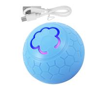 Toddmomy Balle Roulante Interactive pour Chien Moyen Sauteur Automatique Rechargeable Lumière LED Bleue Vibrant Électrique Stimulant pour Chiot, Balle Anti-Ennui Solide et Silencieuse